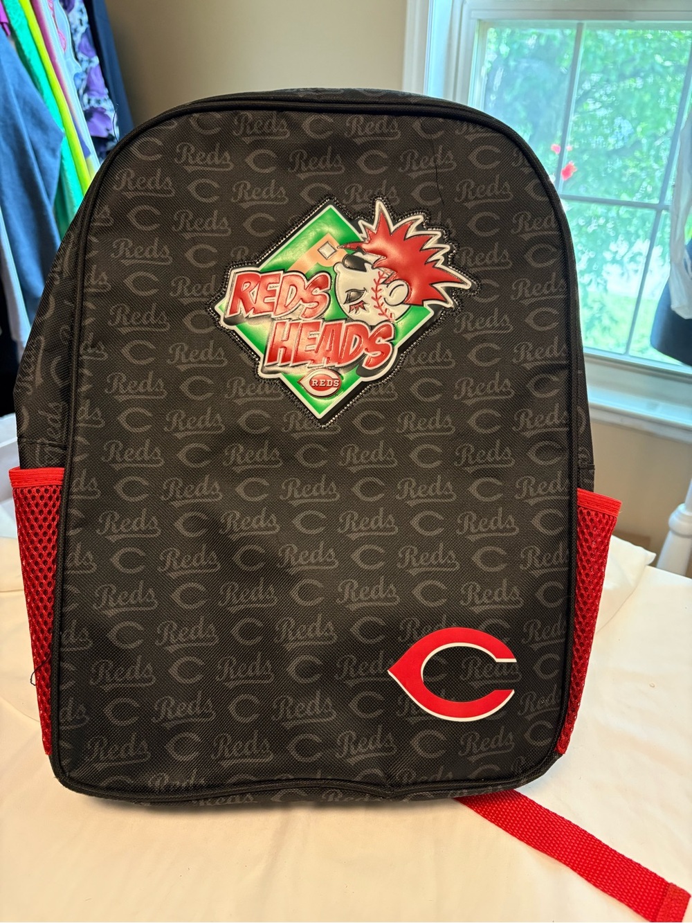 Kids Backpack - Black & Red Reds Heads